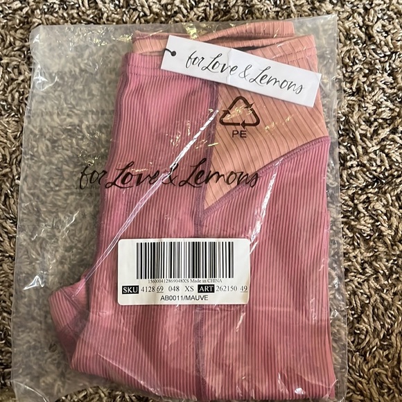 NWT For Love and Lemons Dani Biker Short Mauve pink, size Extra Small - Picture 8 of 8